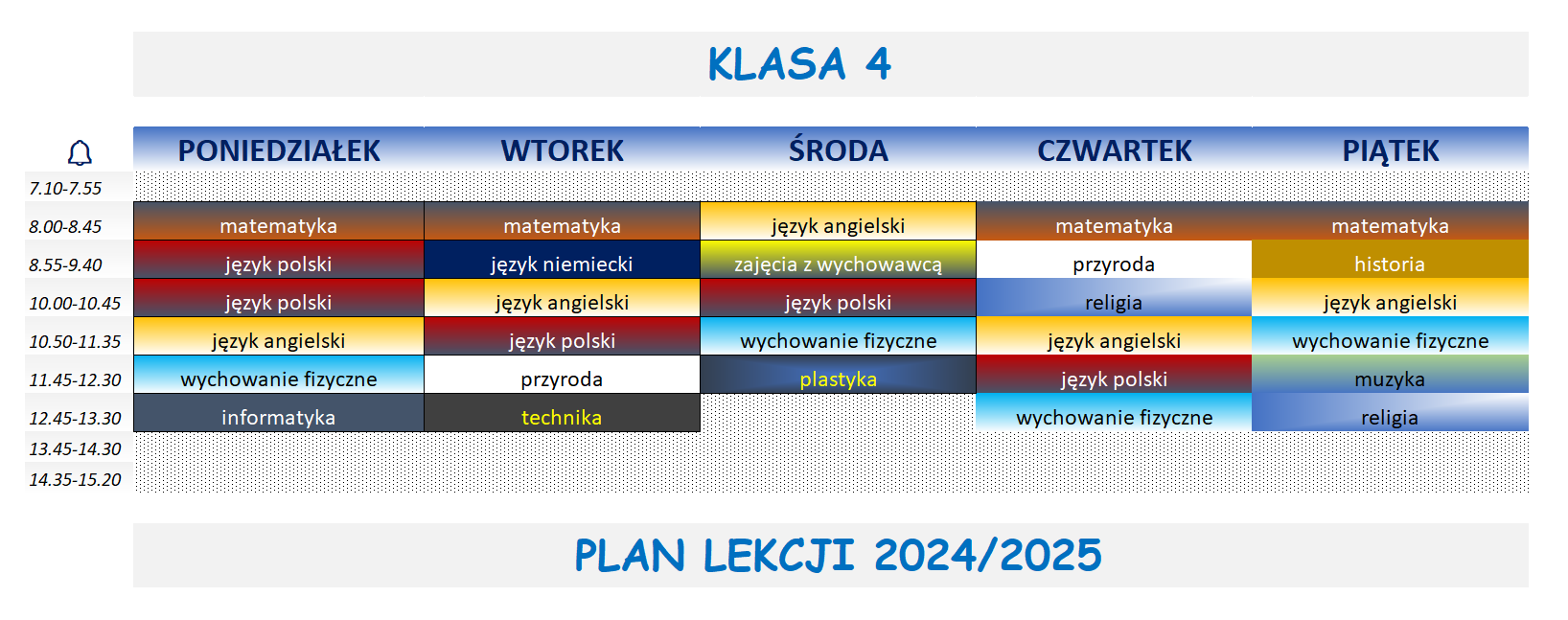 Plan Lekcji S-p Nr 4 ssp.tarnow.pl